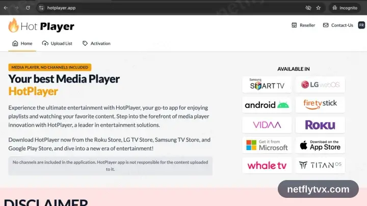 Le téléchargement de l'APK HotPlayer démarrant dans un navigateur